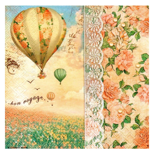 Serwetka - róże, balony