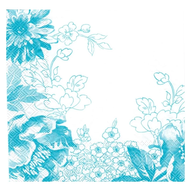 Serwetka - niebieskie kwiaty
