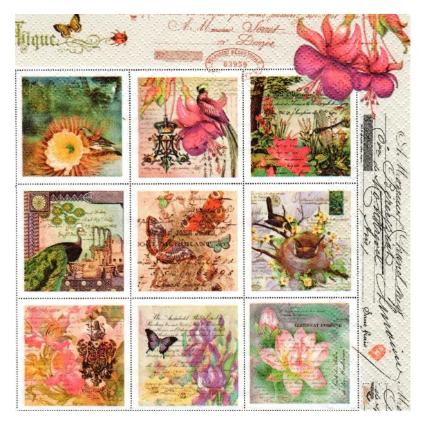 Serwetka - znaczki pocztowe