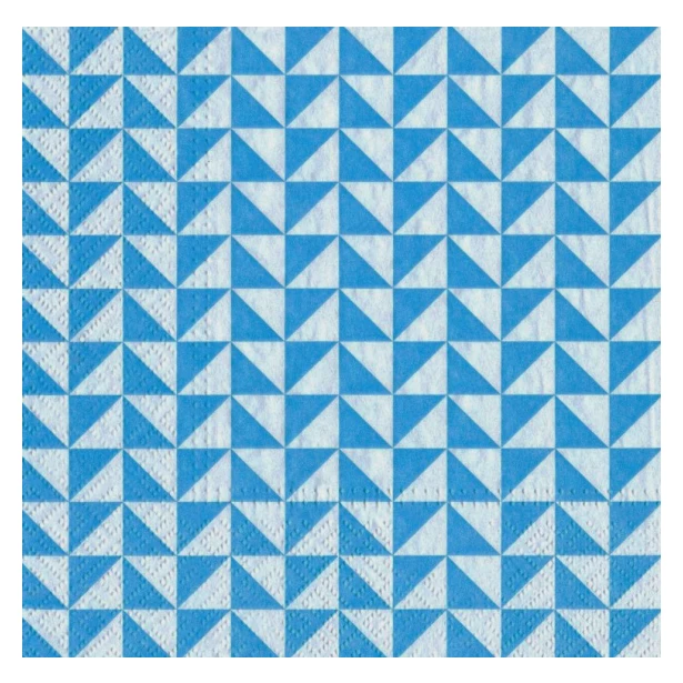 Serwetka - niebieskie trójkąty i kwadraty