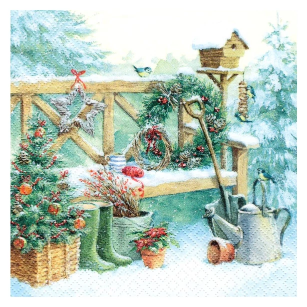 Serwetka -zimowy ogródek