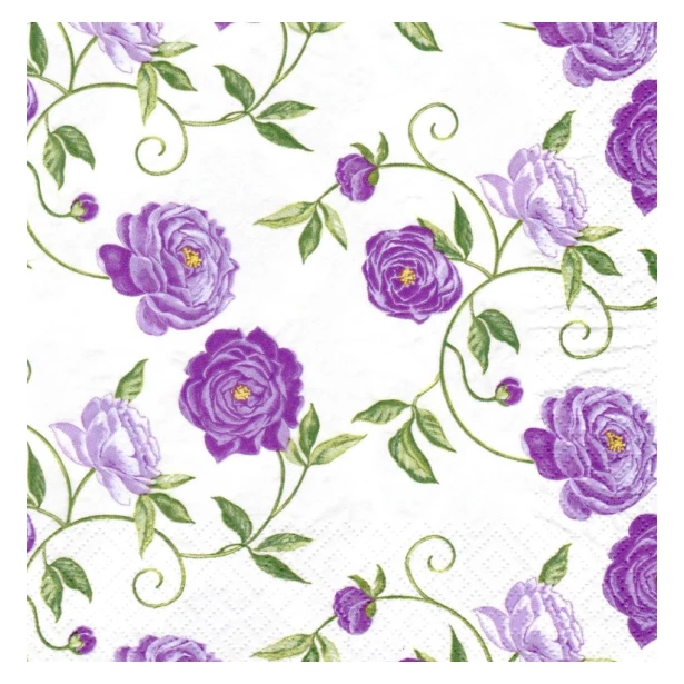 Serwetka - fioletowe kwiaty
