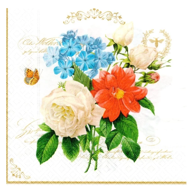 Serwetka - bukiet kwiatów
