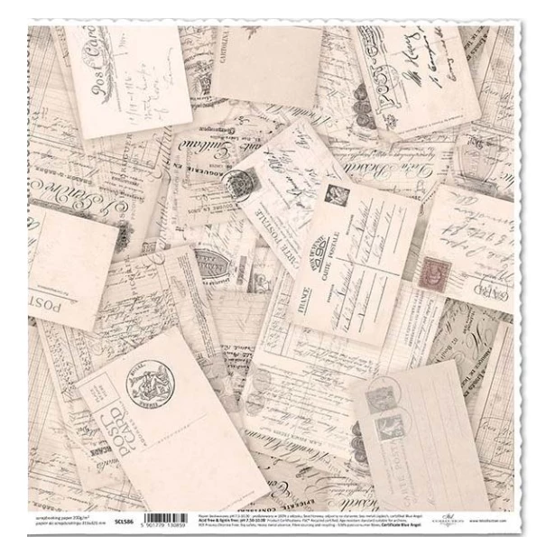 Papier scrapbooking - stare pocztówki