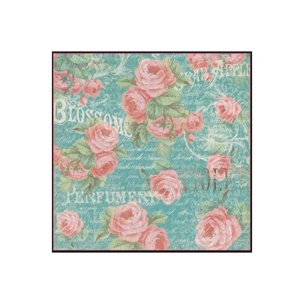 Papier ryżowy  SERWETKA  50x50 cm - róże pastelowe