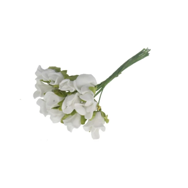 Róże piankowe białe 1,5cm 12 sztuk