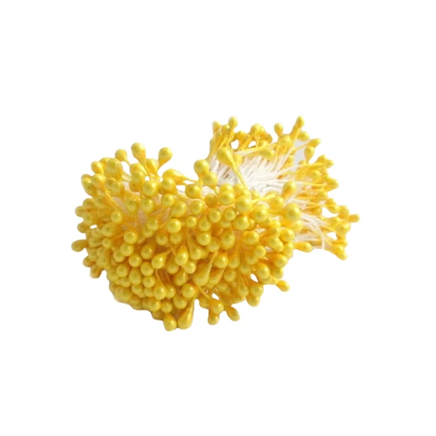 Pręciki perłowe słoneczny żółty 100 sztuk