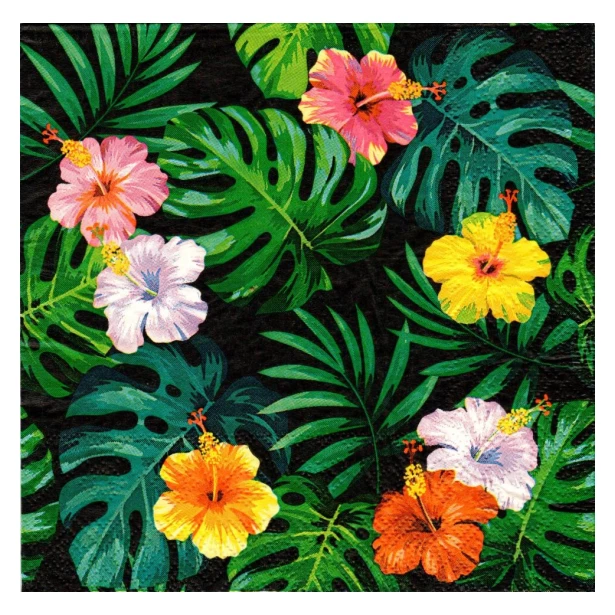 Serwetka - kwiaty, liście
