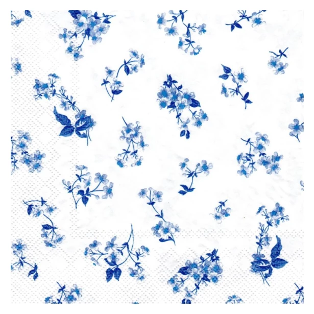 Serwetka - niebieskie kwiatuszki