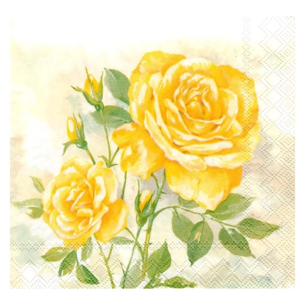 Serwetka mała - żółta róża