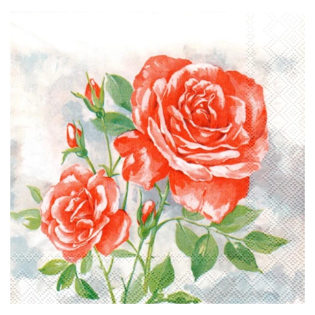 Serwetka mała - czerwona róża