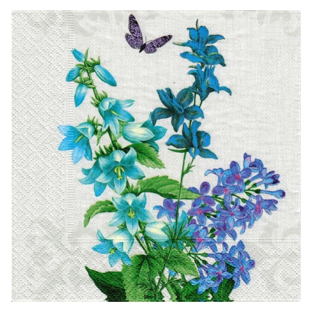 Serwetka - kwiaty, motylek