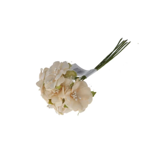 Wiązka kwiatków ślubnych jasna brzoskwinia 4x4cm 6 sztuk
