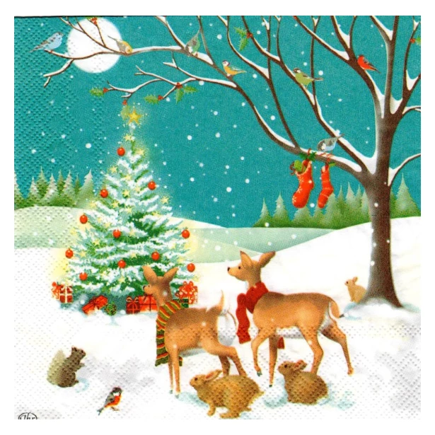 Serwetka - Boże Narodzenie w lesie
