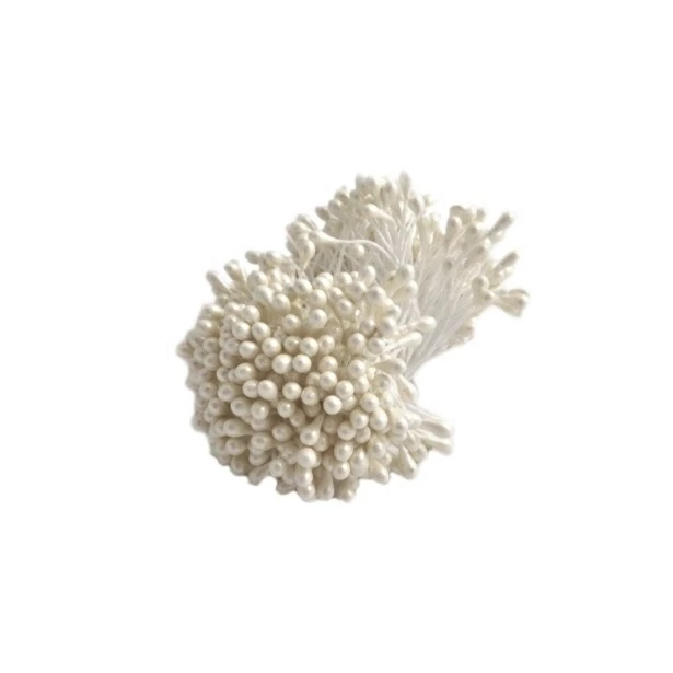 Pręciki perłowe jasny biały 100 sztuk