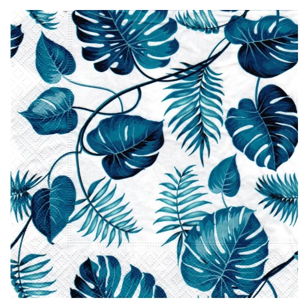 Serwetka - niebieskie liście