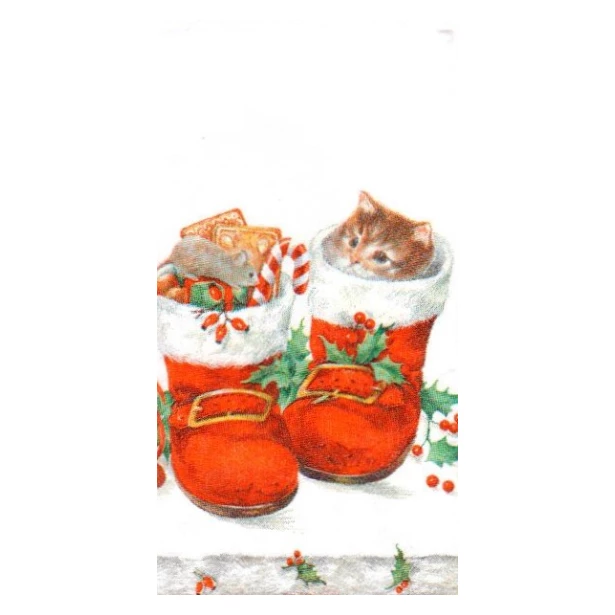 Chusteczka - świąteczne kotki