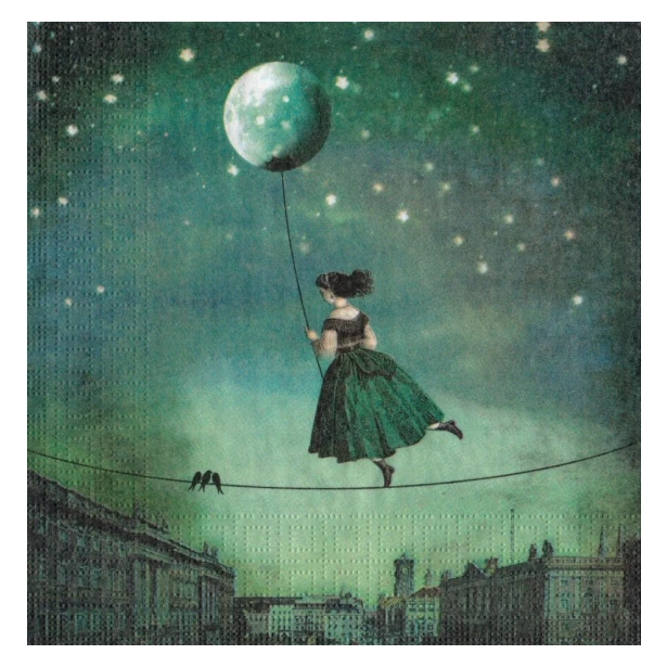 Serwetka - Kobieta z księżycem