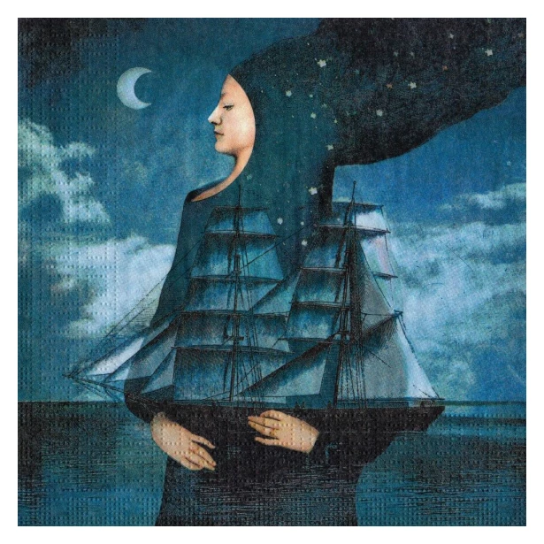 Serwetka - Kobieta ze statkiem