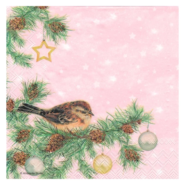 Serwetka - Świąteczny ptaszek