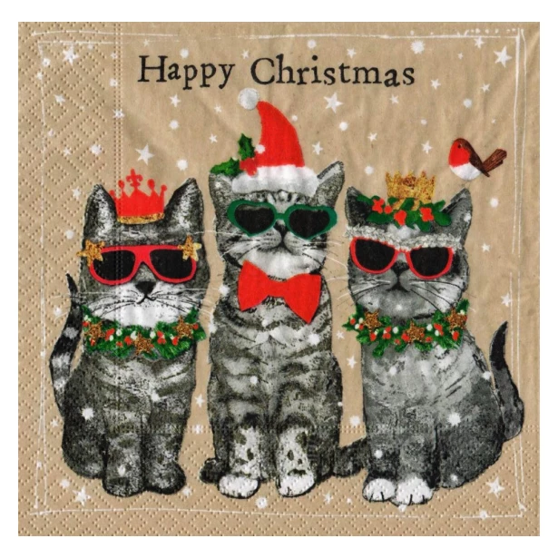 Serwetka - Świąteczne koty