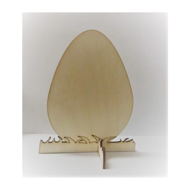 Jajko ze sklejki z trawą 21 cm