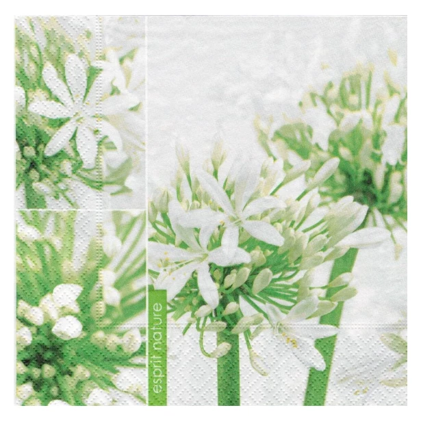Serwetka - białe kwiaty