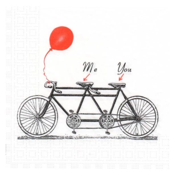 Serwetka  rower, balon