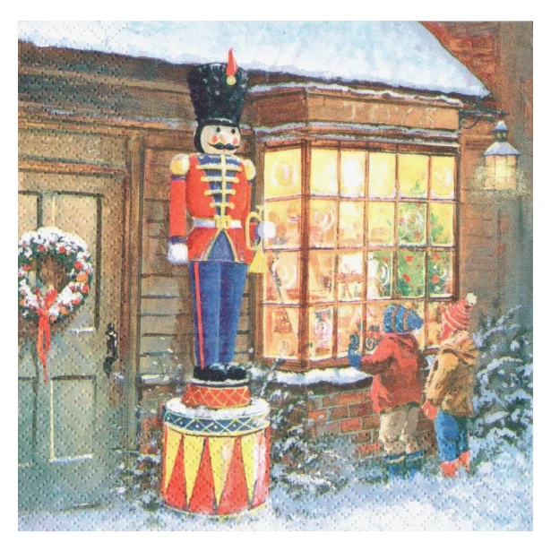 Serwetka - świąteczny widok, sklep z zabawkami