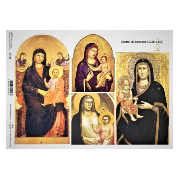 PAPIER RYŻOWY  A4 -  ikony, obrazy religijne,  Madonna z dzieciątkiem