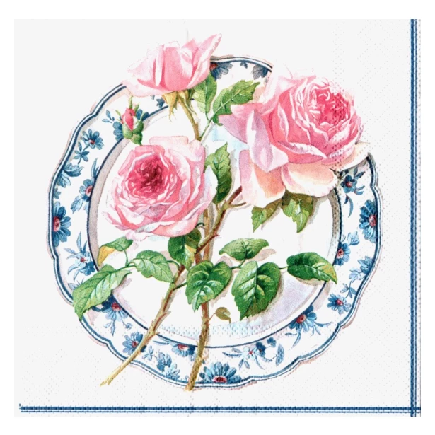 Serwetka - Kwiaty na talerzu
