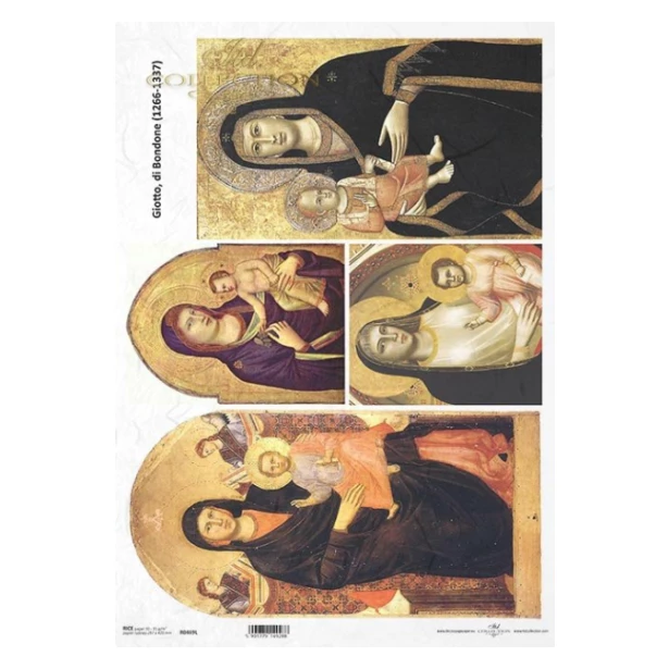 PAPIER RYŻOWY  A3 -  ikony, obrazy religijne,  Madonna z dzieciątkiem