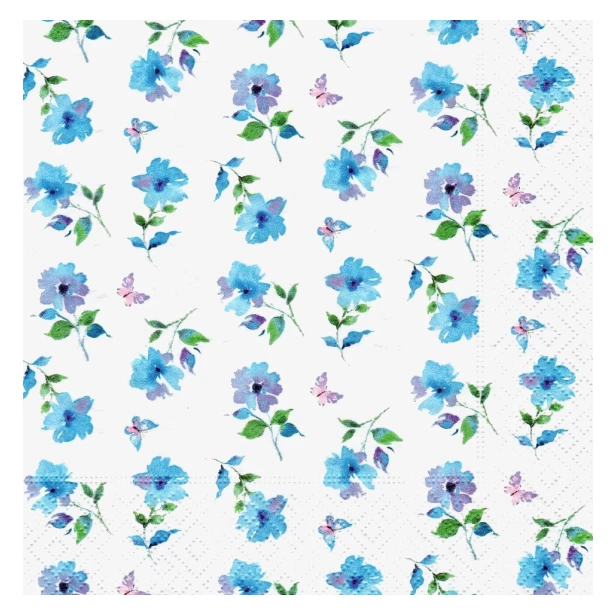 Serwetka - Niebieskie kwiaty