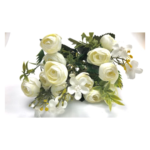 Bukiet białe róże  sztuczne kwiaty 30cm 13 sztuk