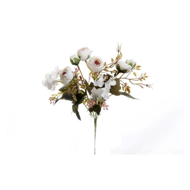 Bukiet jasny krem róże sztuczne kwiaty 30cm 6 sztuk