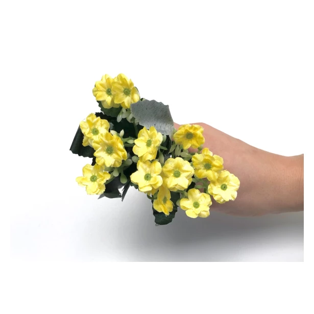 Kwiatki żółte sztuczne kwiaty 15cm - 2 wiązki