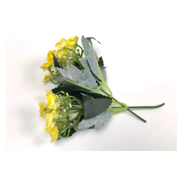 Kwiatki żółte sztuczne kwiaty 15cm - 2 wiązki