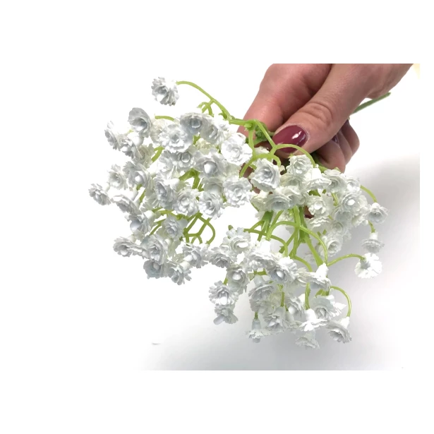 Gipsówki białe sztuczne kwiaty 24cm - 1 wiązka