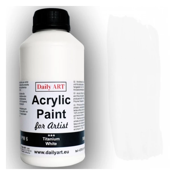 Farba akrylowa dla artystów, titanium white 500 ml