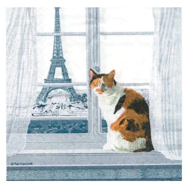Serwetka mała - Kot, Paryż