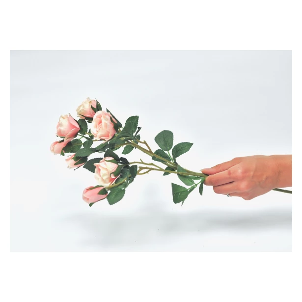 Bukiet różowe róże sztuczne kwiaty 60cm 7 sztuk