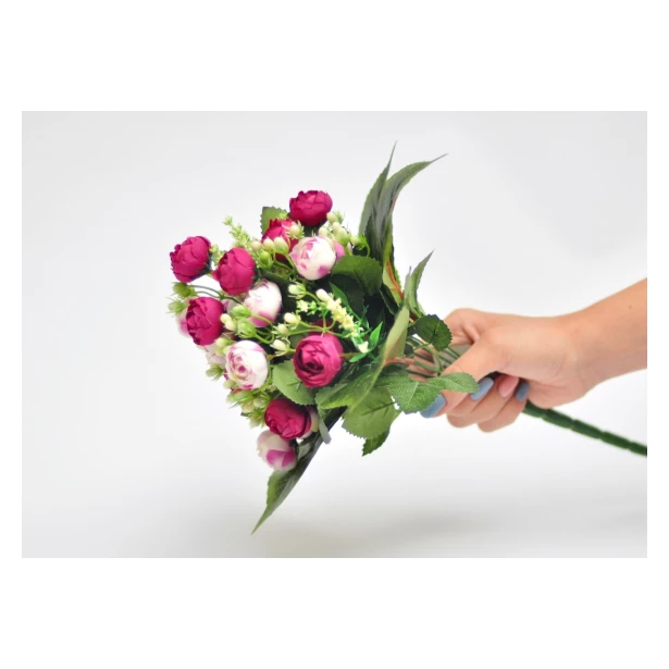 Bukiet z piwonią fioletowy - sztuczne kwiaty ok. 25 cm