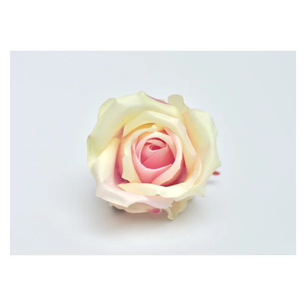 Wyrobowa główka Róża BIAŁO-RÓŻOWA 8x9cm