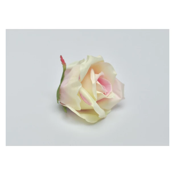 Wyrobowa główka Róża BIAŁO-RÓŻOWA 8x9cm