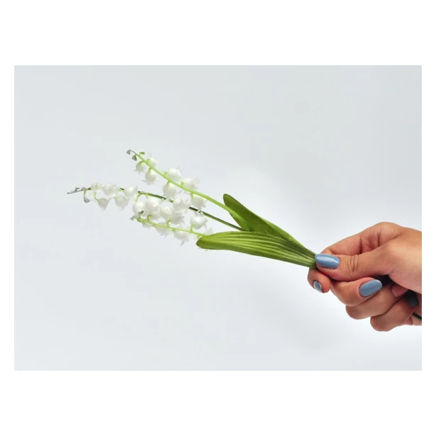 Plastikowe konwalie - sztuczne kwiaty 34 cm - 1 gałązka