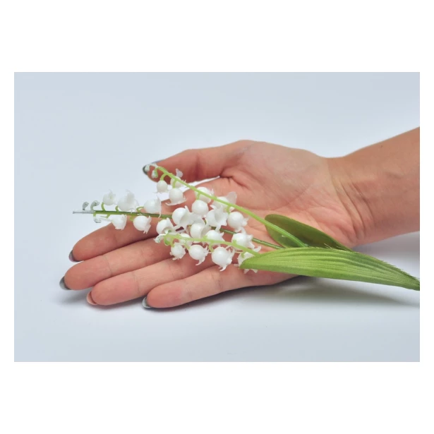 Plastikowe konwalie - sztuczne kwiaty 34 cm - 1 gałązka