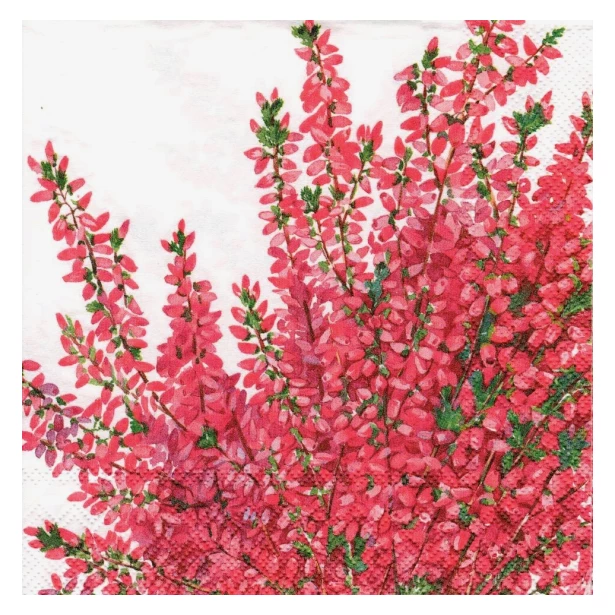 Serwetka - Różowe kwiaty, liście