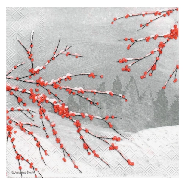 Serwetka - Zimowe gałązki, las
