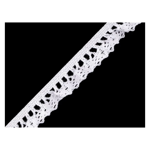 Koronka bawełniana elastyczna biała szerokość 10mm - 2metry