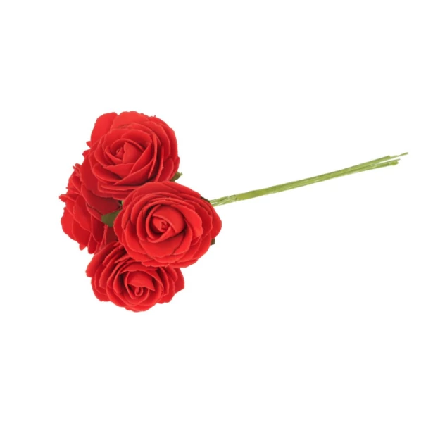 Róże piankowe czerwone 24,5cm 6 sztuk